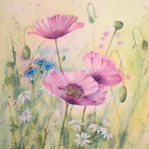 Summer Flowers - a poppy greetings card