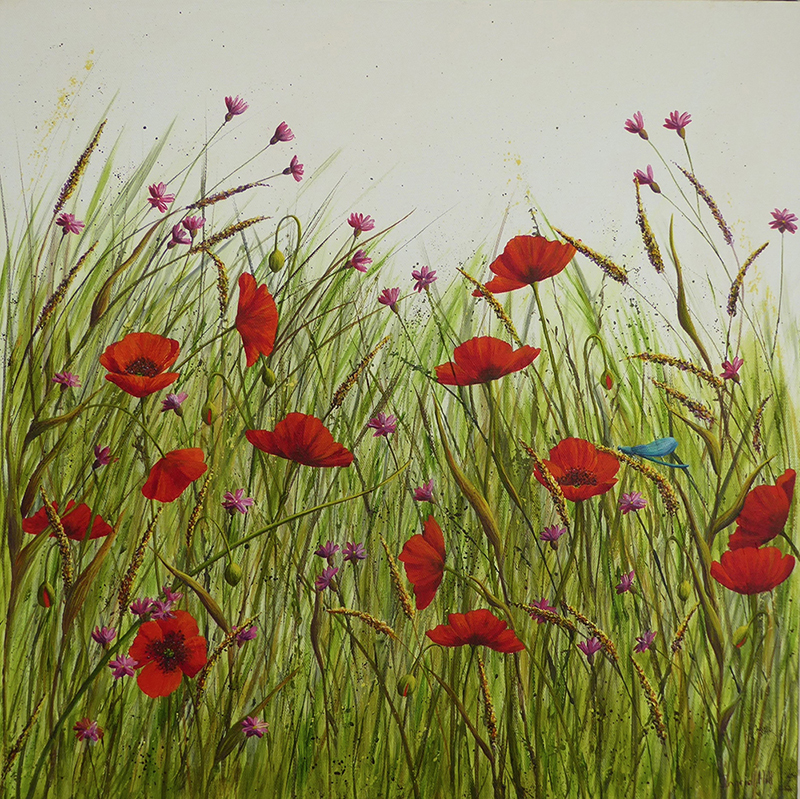 Meadow Poppy Painting