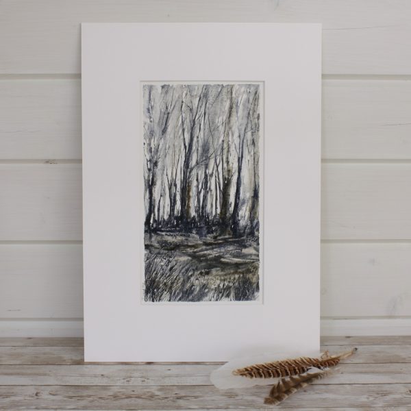 Winter - Woodland series Mixed Media Mounted Painting