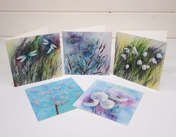 Contemporary Floral Collection of blank greetings cards