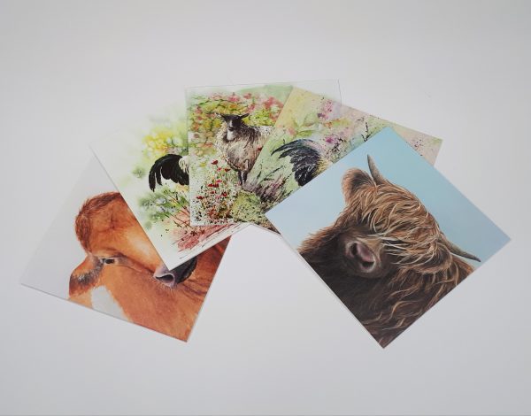 Farmyard Animals Collection of greetings cards