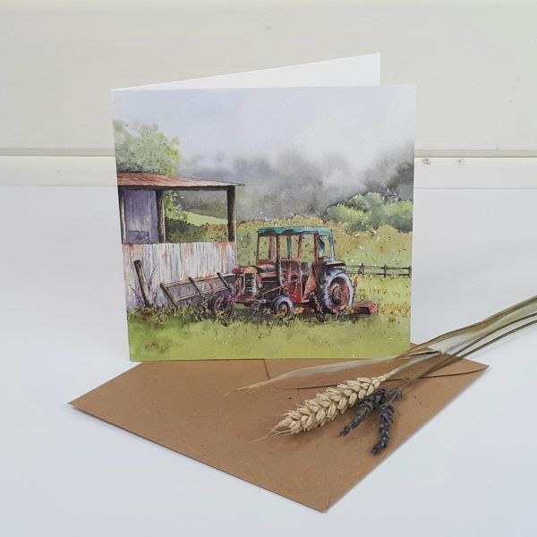 Farmyard Corner - a tractor greetings card