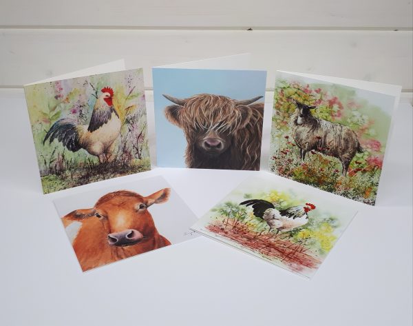 Farmyard Animals Collection of greetings cards
