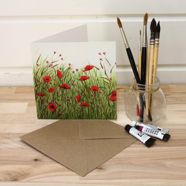 Meadow - a poppy greetings card