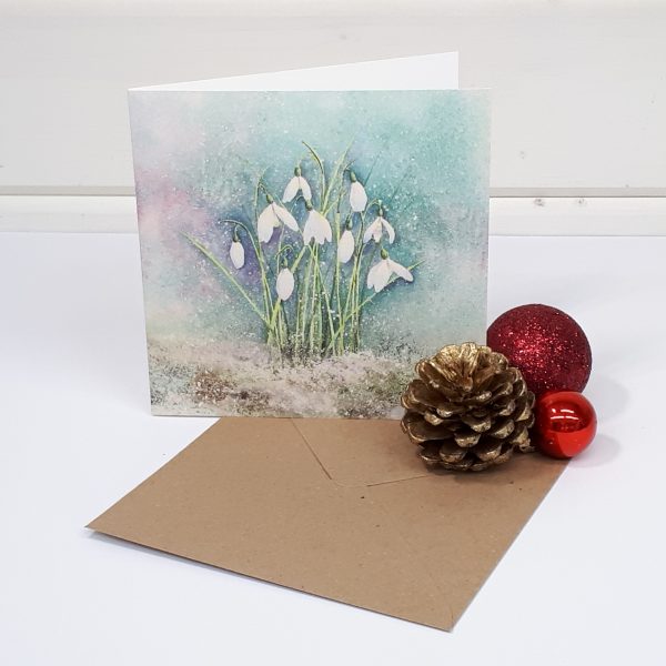Snowdrops in the Snow - a snowdrops greetings card