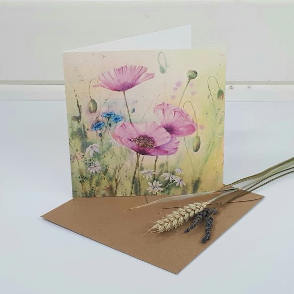 Summer Flowers - a poppy greetings card