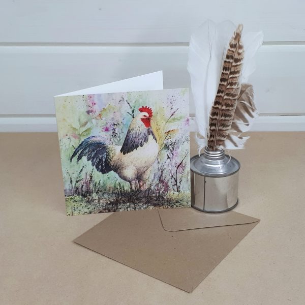 Winston - a cockerel greetings card