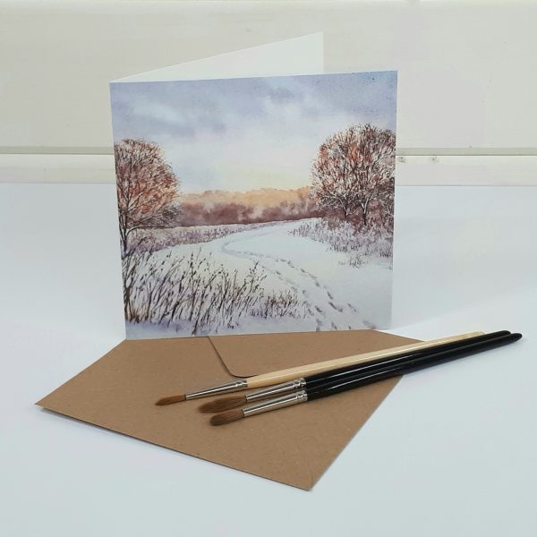 Winter's Walk - a snowy greetings card