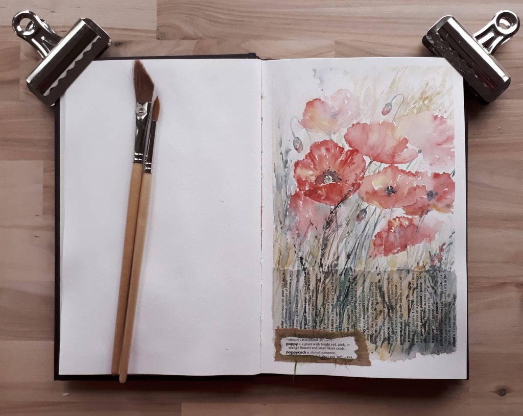 Poppy sketch in Strathmore 500 series sketchbook
