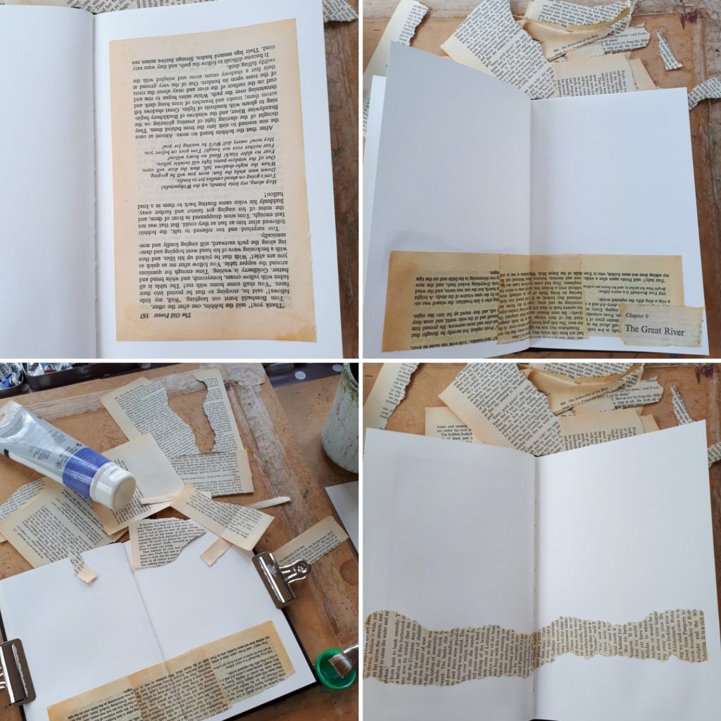 Sketchbook, Preparing Old Book Pages