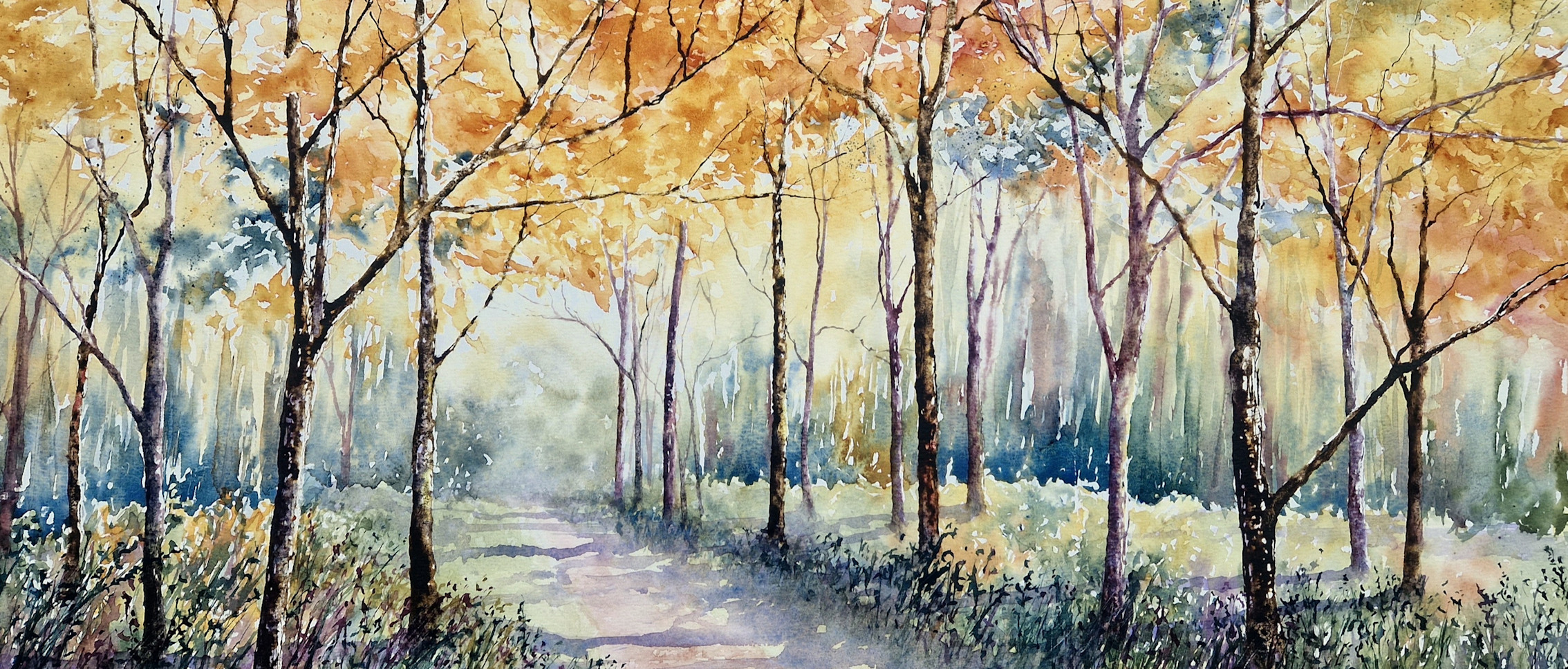 Painting of an autumn wood