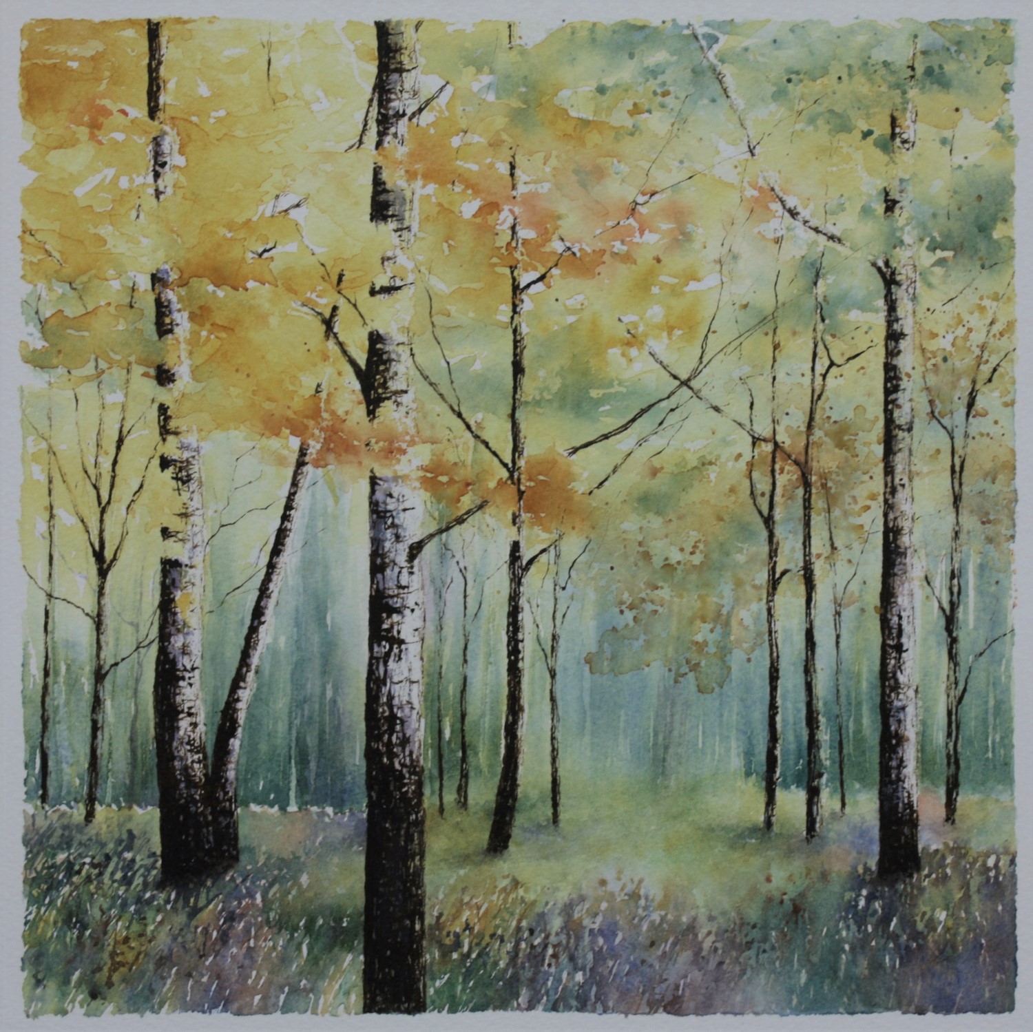 Autumn woodland painting