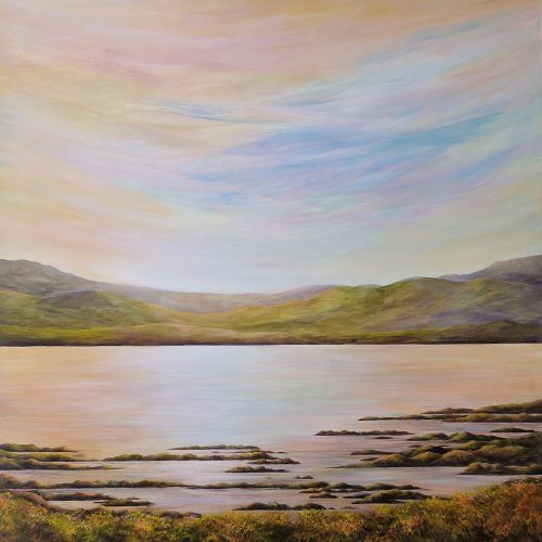 Tranquil Harmony is an atmospheric acrylic painting inspired by Loch Awe
